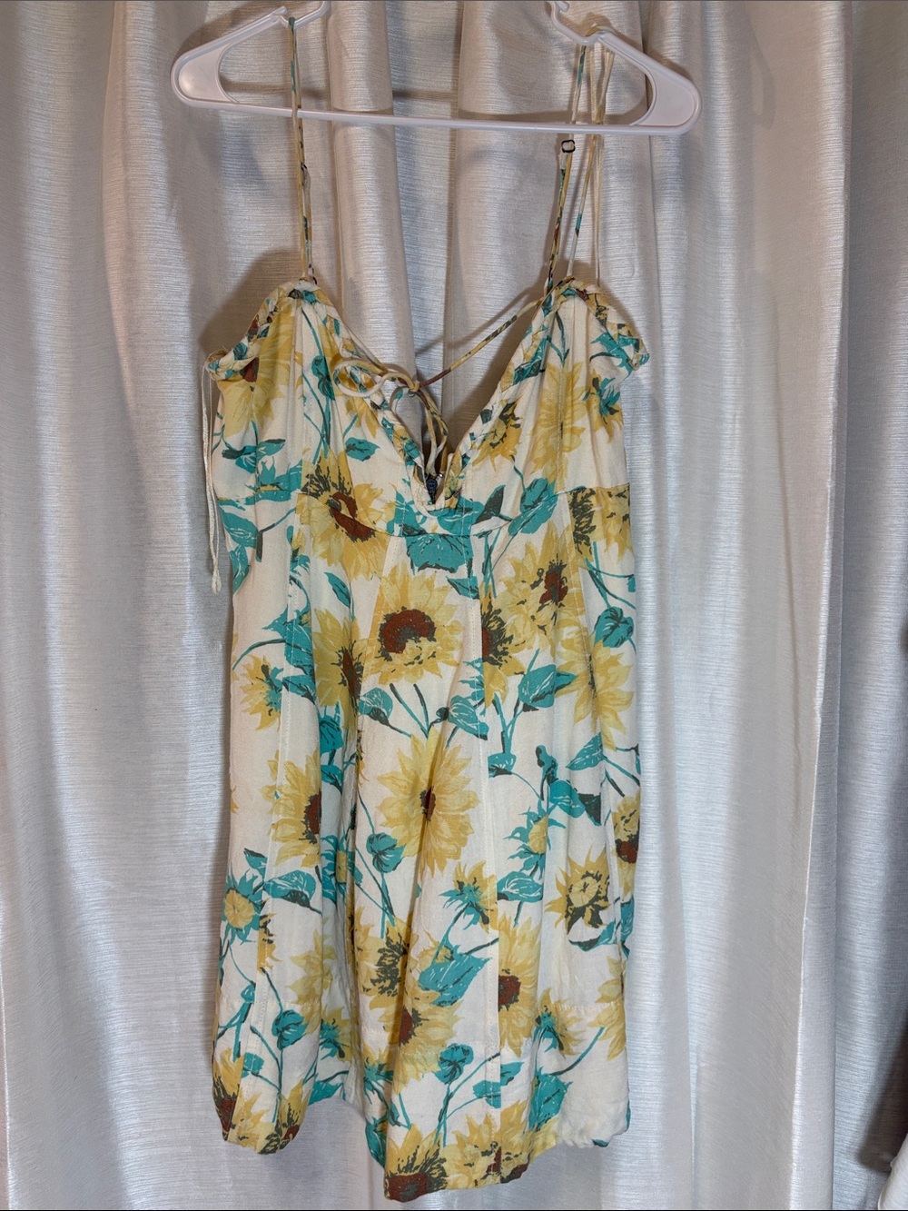 Free People Altura Printed Mini Dress Pale Sunflower Combo XL - Picture 13 of 13